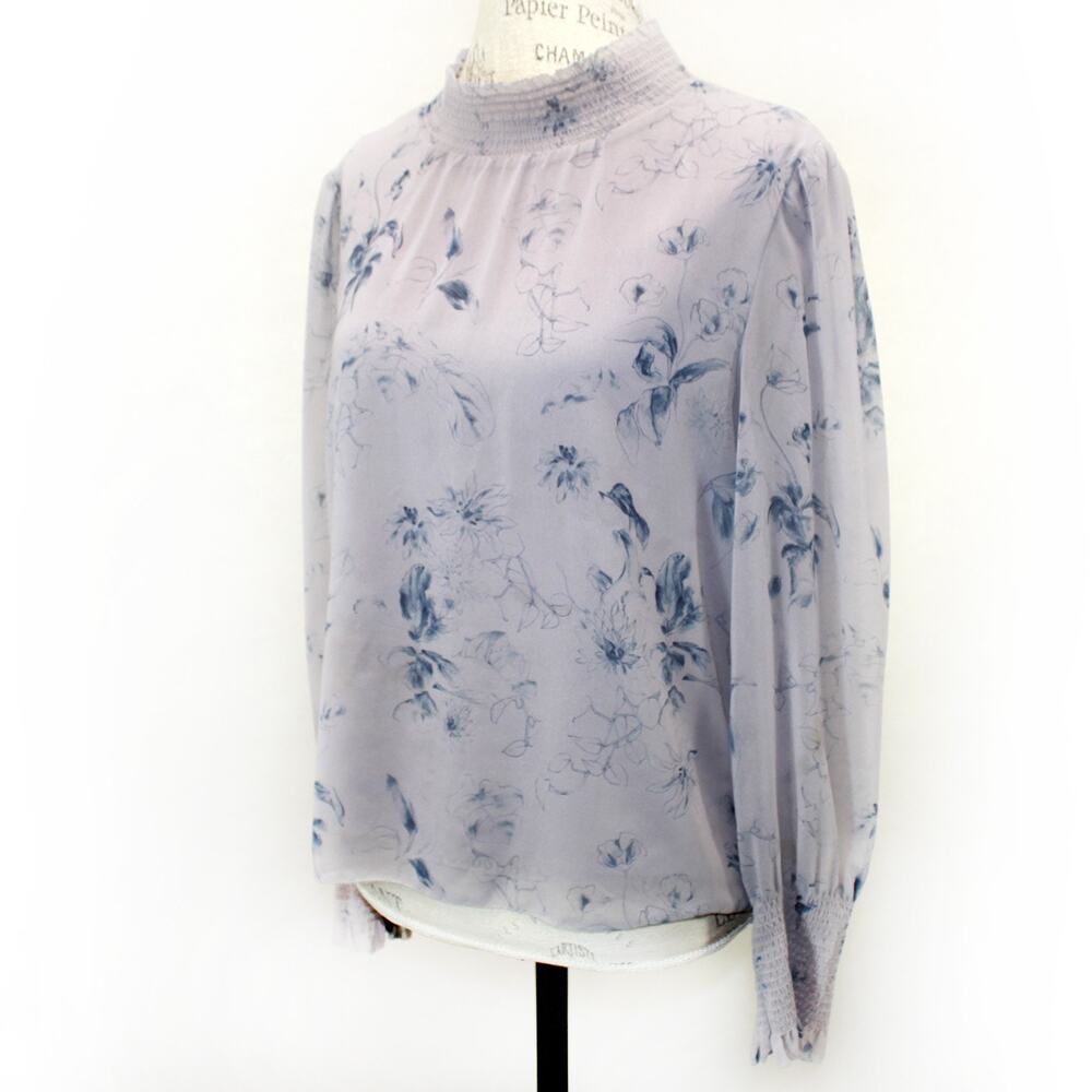 Aritzia Wilfred fairy dreamy floral print lined modest shirt blouse top XS